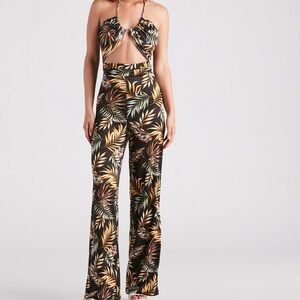 Windsor Tropical Halter Jumpsuit